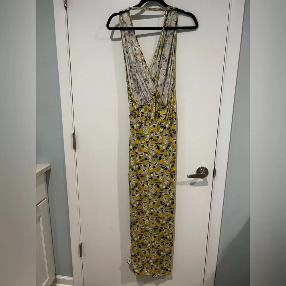 Free People Daria Halter Maxi Dress Apple Mint Low Back Slit Plunge Size Small - Picture 10 of 14